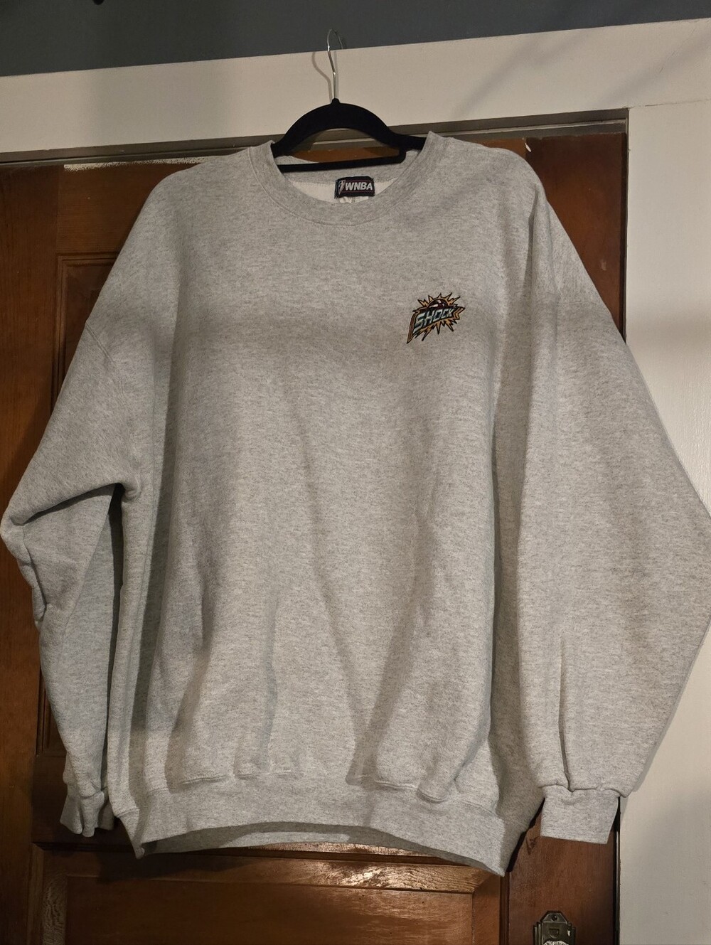 WNBA Shock Light Gray Crewneck Sweatshirt Unisex
